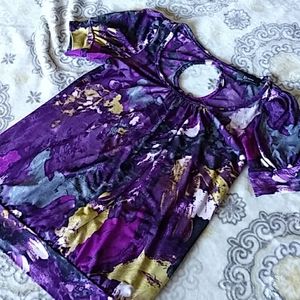 Purple and yellow blouse